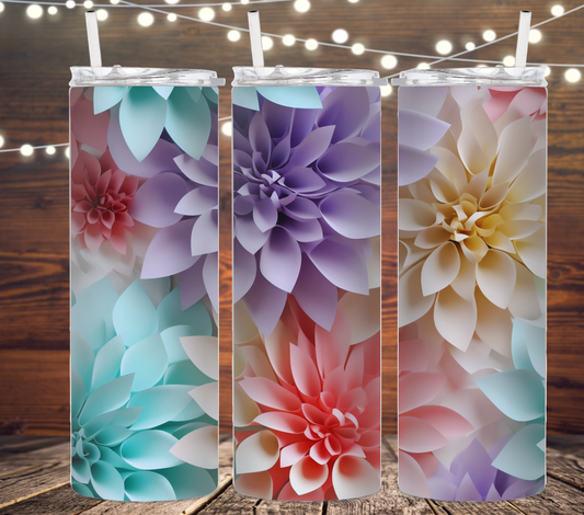 3D flower tumbler